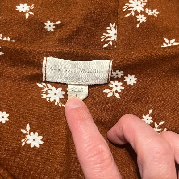 See You Monday Brown Floral Midi Dress - Picture 2 of 2